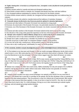İngilizce Hazırlık Muafiyet Soruları ve Cevapları - KTÜ