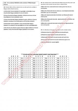 Yüksek Lisans İngilizce Hazırlık Muafiyet Soruları