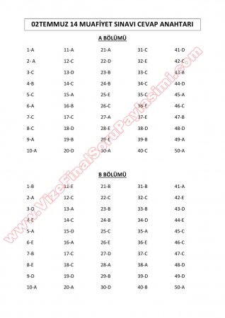 İngilizce Muafiyet Soruları - 2014
