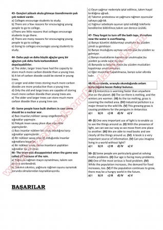 İngilizce Muafiyet Soruları - 2014