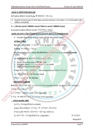 Kullanılmış Suların Arıtımı Final Soruları ve Cevapları