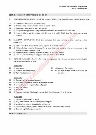 Acıbadem Üniversitesi İngilizce Muafiyet Soruları - 2