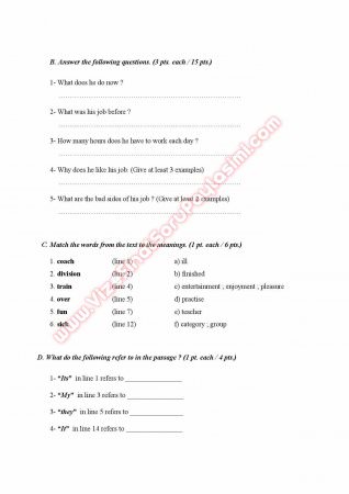 Atılım Üniversitesi İngilizce Muafiyet Soruları