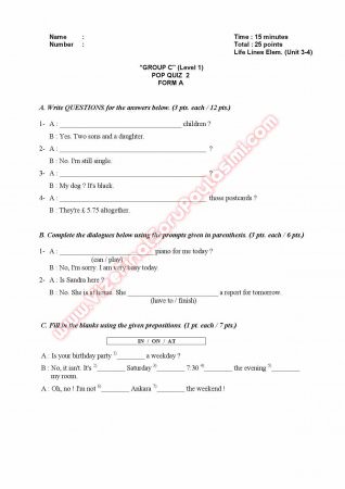 Atılım Üniversitesi İngilizce Muafiyet Soruları