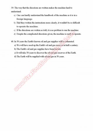 Çağ Üniversitesi İngilizce Muafiyet Soruları