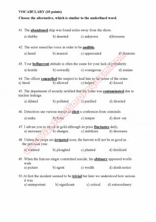 Çağ Üniversitesi İngilizce Muafiyet Soruları