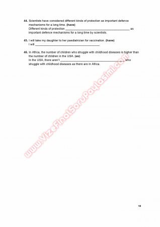 Doğuş Üniversitesi İngilizce Muafiyet Soruları