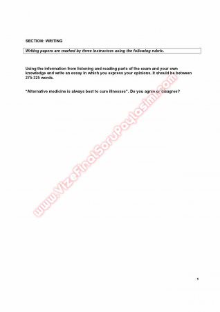 Doğuş Üniversitesi İngilizce Muafiyet Soruları