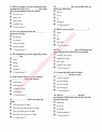 Dokuz Eylül Üniversitesi İngilizce Muafiyet Soruları