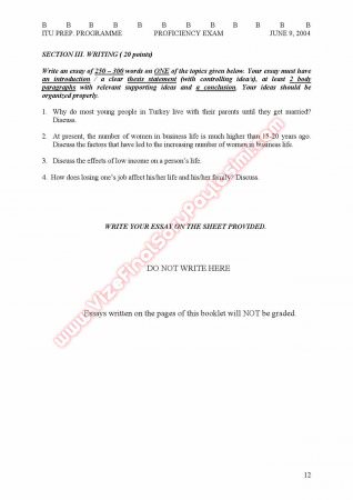 İstanbul Teknik Üniversitesi İngilizce Muafiyet Soruları Ve Cevapları