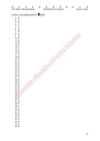 İstanbul Teknik Üniversitesi İngilizce Muafiyet Soruları Ve Cevapları
