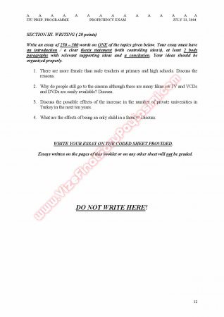 İstanbul Teknik Üniversitesi İngilizce Muafiyet Soruları Ve Cevapları -2