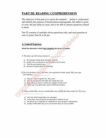 İzmir Ekonomi Üniversitesi İngilizce Muafiyet Soruları