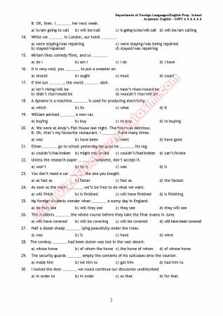 Marmara Üniversitesi İngilizce Muafiyet Soruları Ve Cevapları
