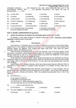 Marmara Üniversitesi İngilizce Muafiyet Soruları Ve Cevapları