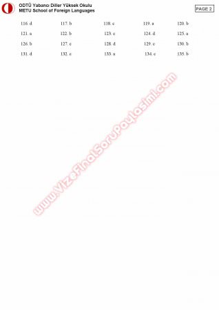 Orta Doğu Teknik Üniversitesi İngilizce Muafiyet Soruları Ve Cevapları