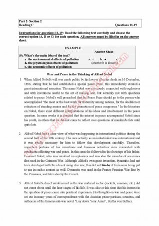 Özyeğin Üniversitesi İngilizce Muafiyet Soruları