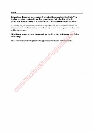 Özyeğin Üniversitesi İngilizce Muafiyet Soruları