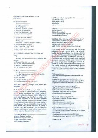 Selçuk Üniversitesi İngilizce Muafiyet Soruları