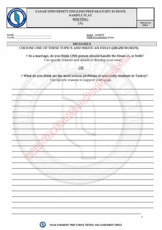 Uludağ Üniversitesi İngilizce Muafiyet Soruları