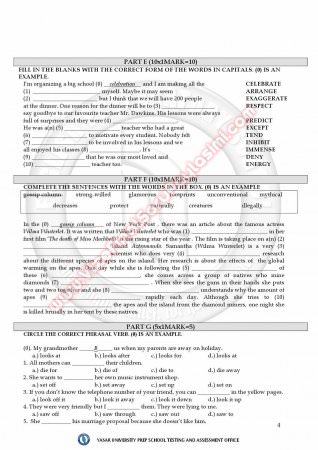 Uludağ Üniversitesi İngilizce Muafiyet Soruları