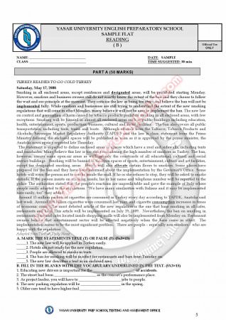 Uludağ Üniversitesi İngilizce Muafiyet Soruları -2