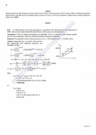 Termodinamik -1 Final Soruları ve Cevapları