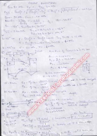 Cisimlerin Dayanımı 1 Final Soruları Ve Cevapları -2008