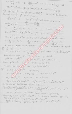 Matematik 3 Yaz Okulu Final Soruları -2008