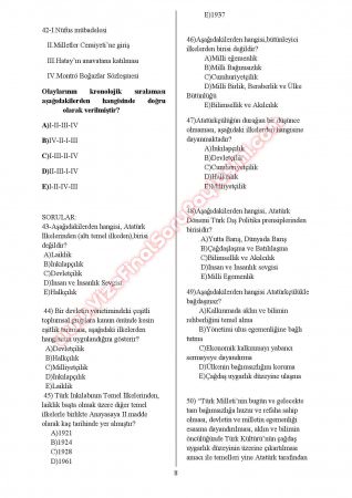 Atatürk İlkeleri Ve İnkılap Tarihi 2 Sınav Soruları