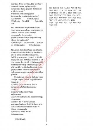 Atatürk İlkeleri Ve İnkılap Tarihi 2 Sınav Soruları