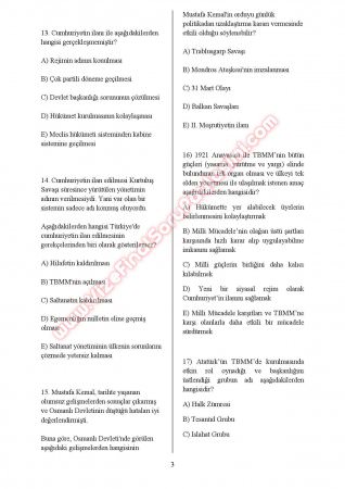 Atatürk İlkeleri Ve İnkılap Tarihi 2 Sınav Soruları