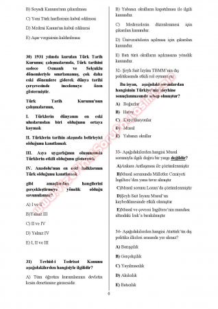 Atatürk İlkeleri Ve İnkılap Tarihi 2 Sınav Soruları