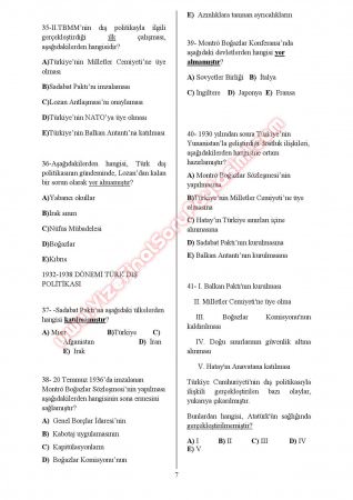 Atatürk İlkeleri Ve İnkılap Tarihi 2 Sınav Soruları