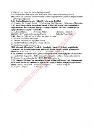 Atatürk İlkeleri Ve İnkılap Tarihi 1 Sınav Soruları