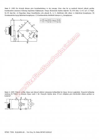 Yüksek  Gerilim Tekniği Final Soruları -2011