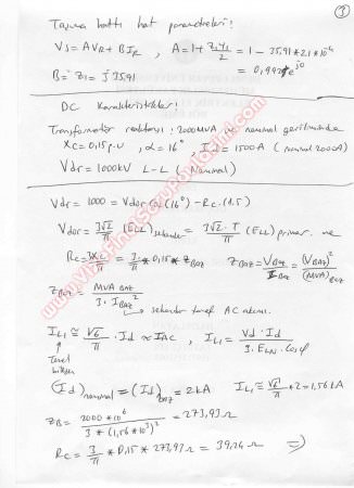 Yüksek Gerilimli Doğru Akımla Enerji İletimi vize Soruları