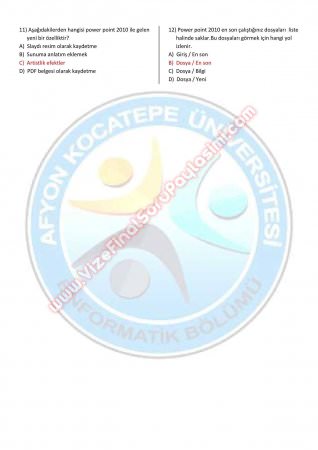 Microsoft Power Point Test Soruları