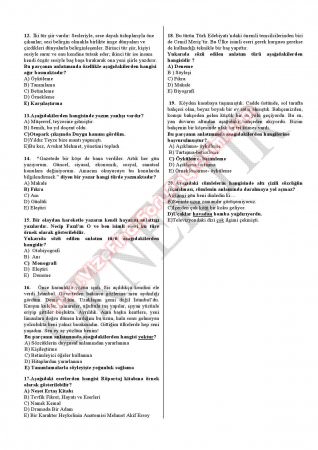 Türk Dili Ve Edebiyatı -2 Vize Soruları -2013