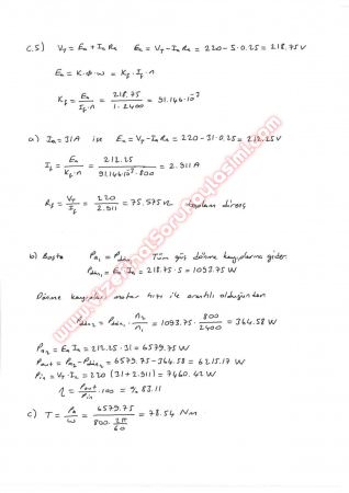 Elektrik Makinaları -1 Final Soruları -2014