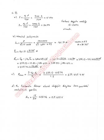 Elektrik Makinaları -2 Final Soruları -2013