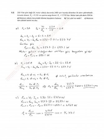 Elektrik Makinaları -2 Vize Soruları -2012