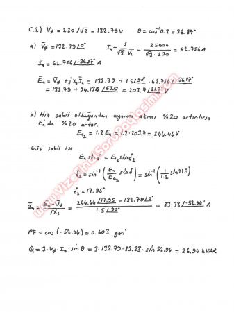 Elektrik Makinaları -2 Vize Soruları -2013