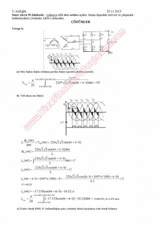 Güç Elektroniği Devreleri Vize Soruları ve Cevapları -2013