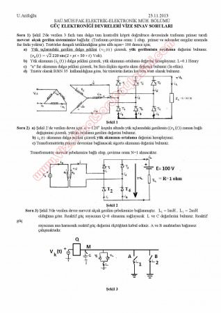 Güç Elektroniği Devreleri Vize Soruları ve Cevapları -2013