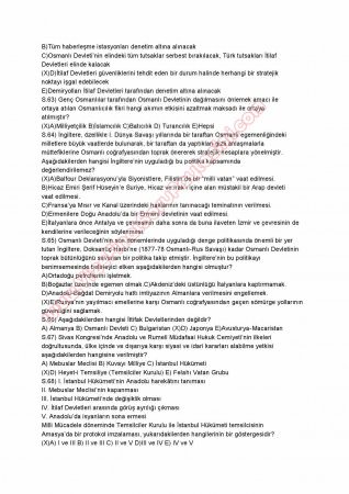 Atatürk İlkeleri ve İnkilap Tarihi -1 Final Soruları