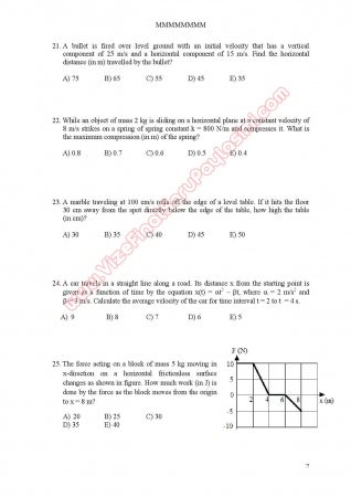 Fizik-1 Final Soruları - Physics-1 Final Questions