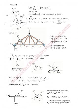 Statik Dersi Final Soruları ve Çözümleri - End. Müh.