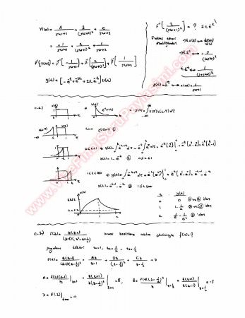 Sinyaller Ve Sistemler Mazeret Soruları Ve Çözümleri