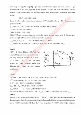 Elektrik Makinaları Çözümlü Soruları
